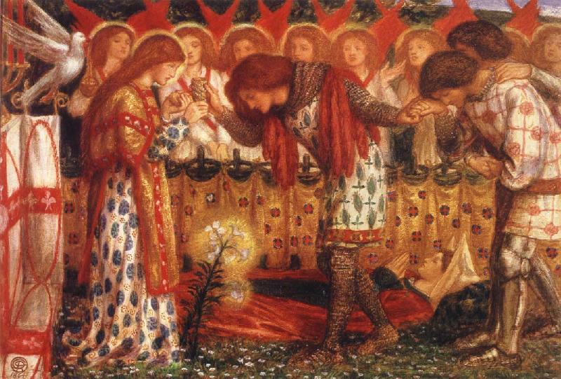 Sir Bors and Sir Percival were Fed with the Sanct Grael, Dante Gabriel Rossetti
